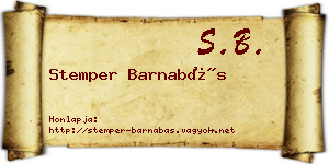 Stemper Barnabás névjegykártya